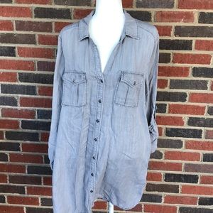 Philosophy button-up dress with pockets